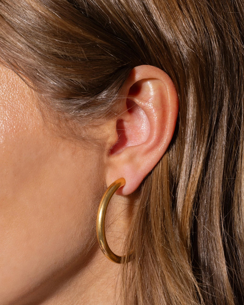 Terri Gold Large Hoop Earrings