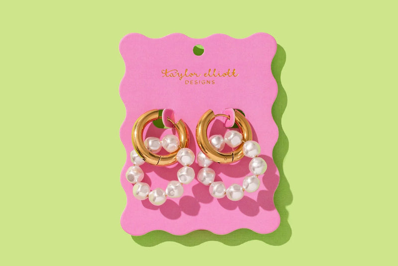 Madeline Pearl Huggie Earrings