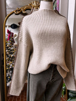 Oatmeal Ribbed Knit Top