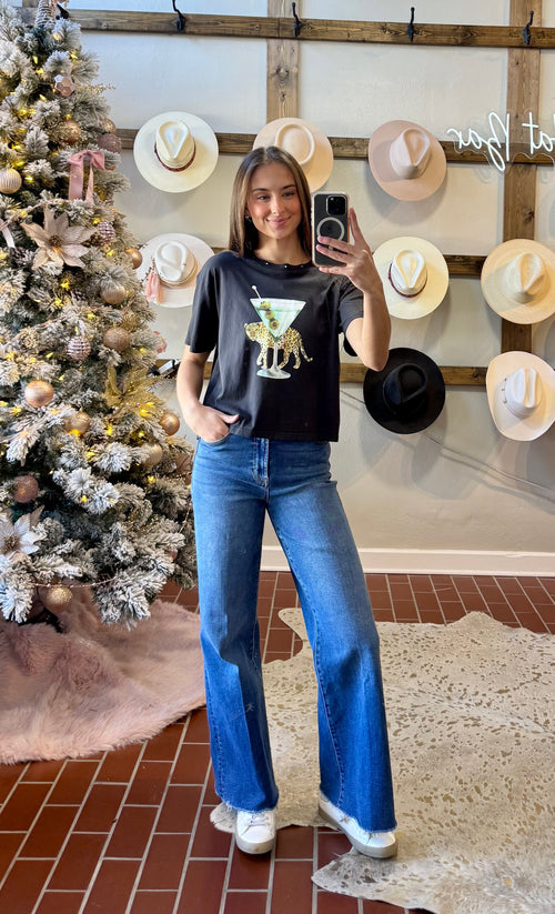Leopard Martini Wide Boy Tee