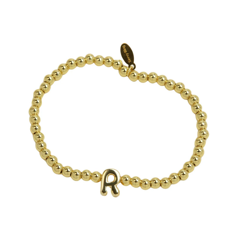 Initial Bubble Bracelet Gold