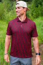 Performance Polo- Texas Red and Black