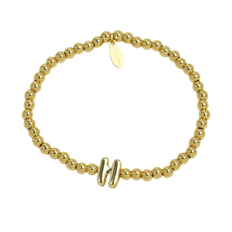 Initial Bubble Bracelet Gold