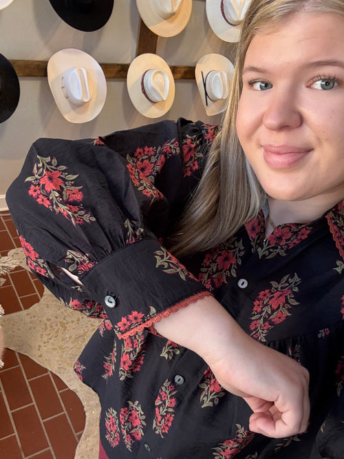 Holiday Floral Top