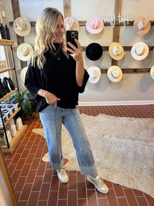 Hilda Black Sweater Top