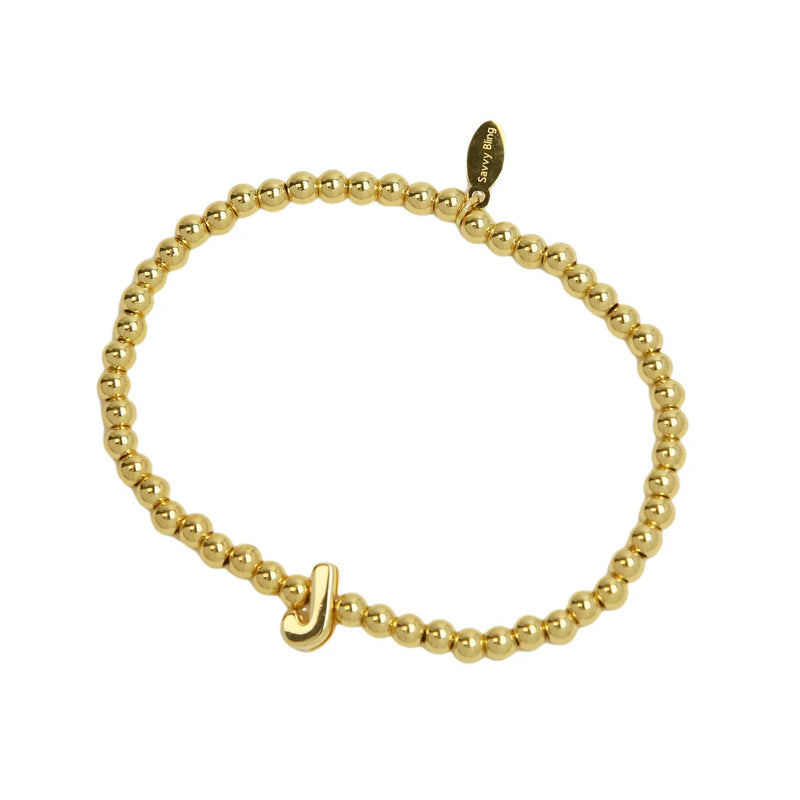 Initial Bubble Bracelet Gold