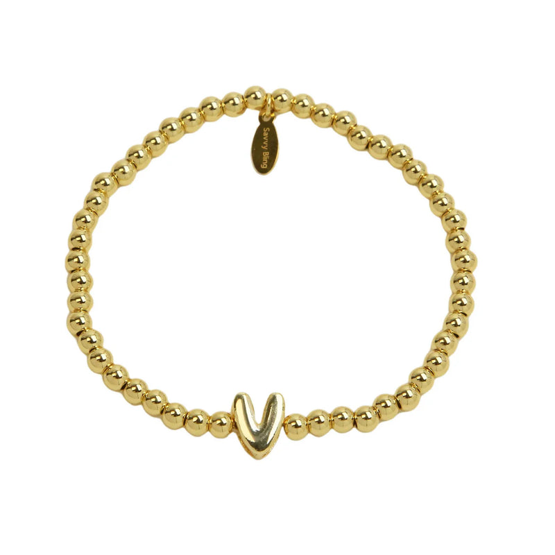 Initial Bubble Bracelet Gold