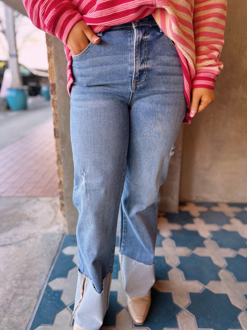 Jolie Wide Cuffed Jeans