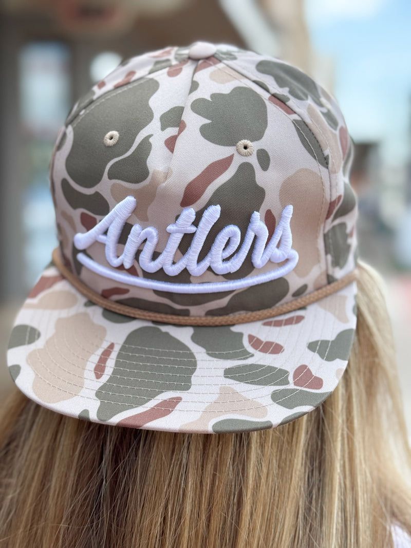 Camo Puff Antlers Hat