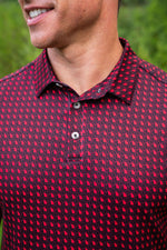 Performance Polo- Texas Red and Black