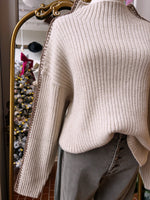 Oatmeal Ribbed Knit Top