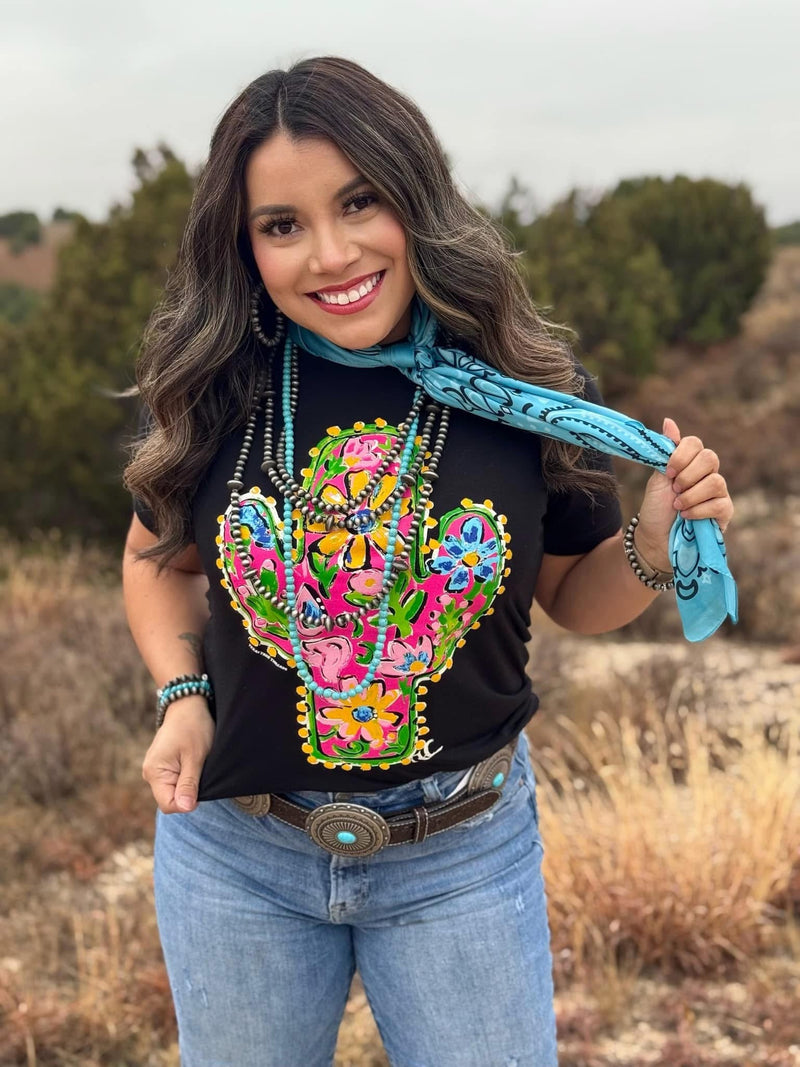 Pink Floral Cactus Tee