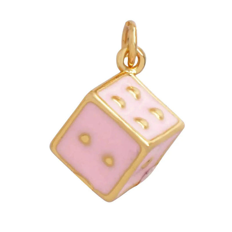 Pink Dice Charm