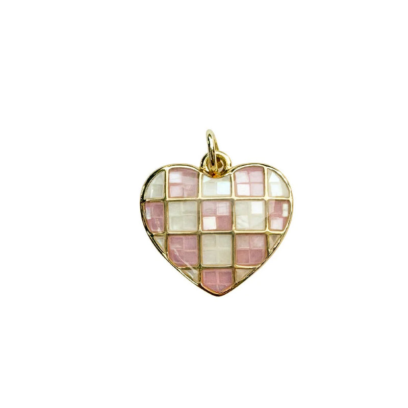 Checker Heart Charm