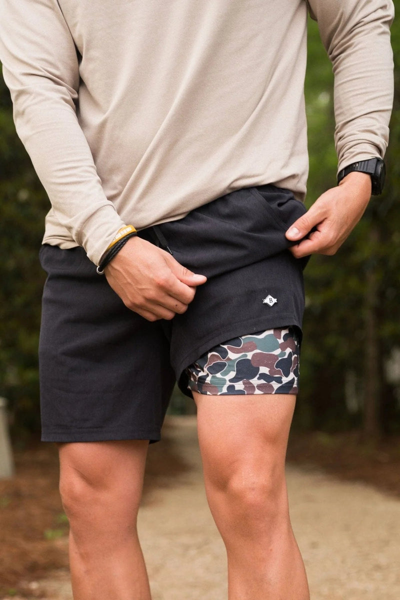 Burlebo Athletic Shorts Black Camo