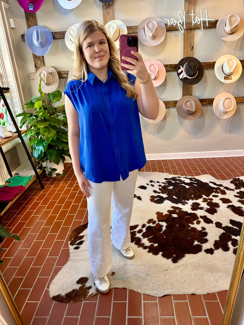 Sapphire Collard Top