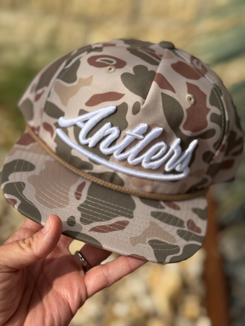 Camo Puff Antlers Hat