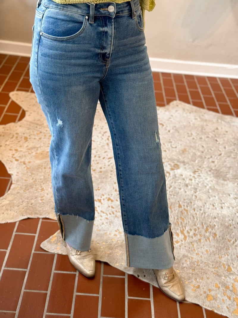 Jolie Wide Cuffed Jeans