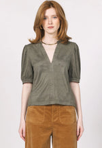 Another Love Kalia V Neck Top - Olive