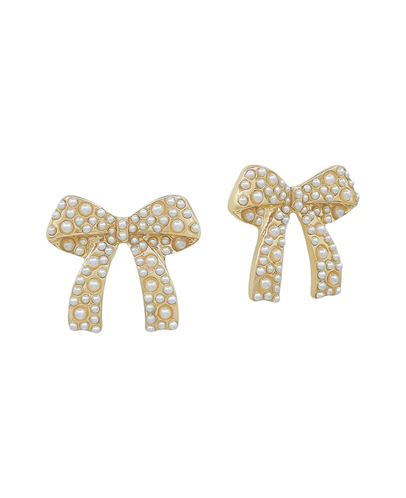 Pearl bow earrings