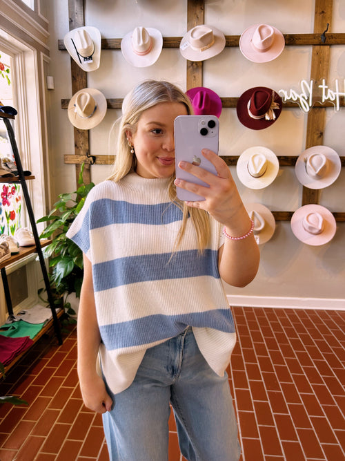 Denim Off White Sweater Top