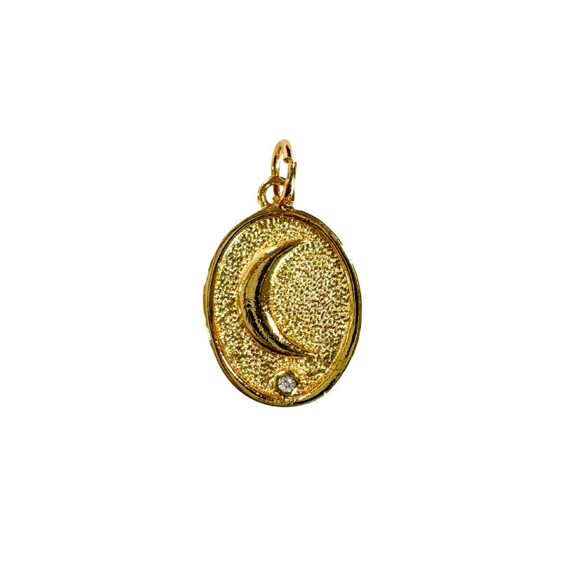 Gold Moon Tag Charm