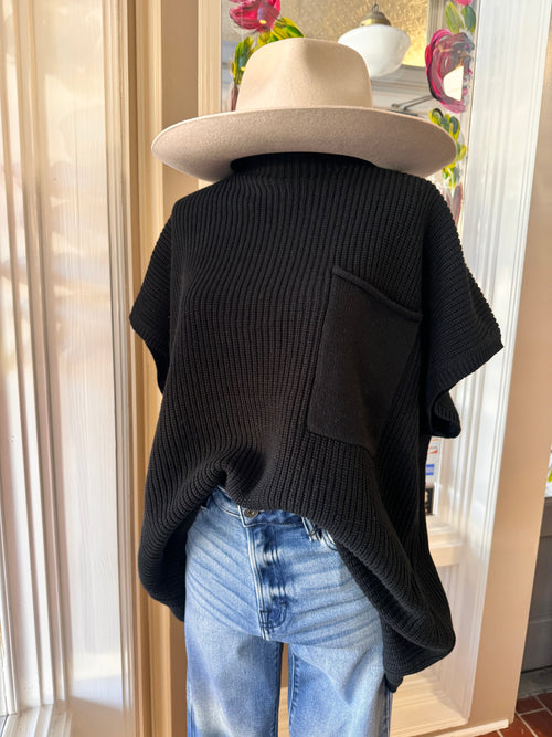 Black Sweater Top/Plus Size