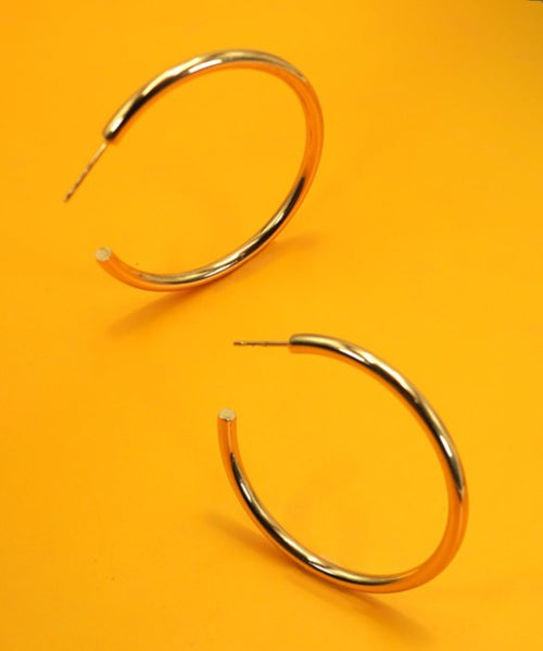 18k Stainless Gold Hoops