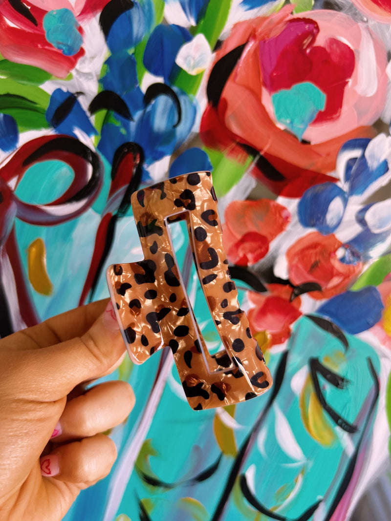 Rectangle Leopard Clips