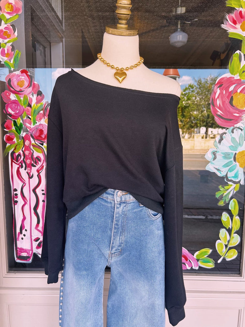 Black Crop Sweatshirt