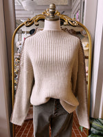 Oatmeal Ribbed Knit Top