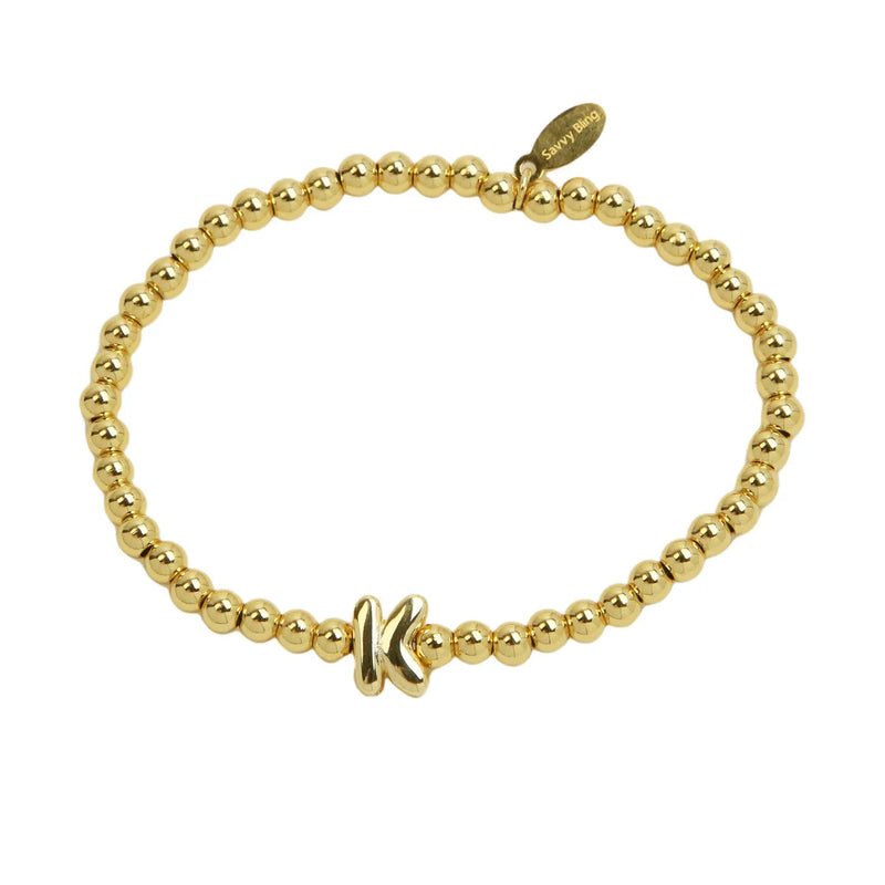 Initial Bubble Bracelet Gold