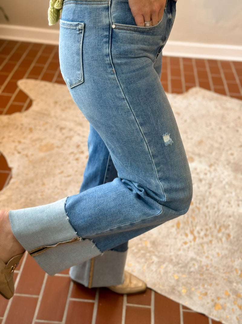Jolie Wide Cuffed Jeans