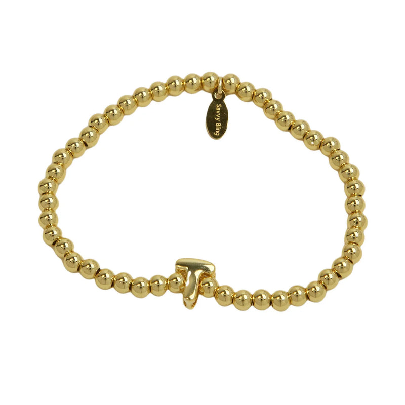 Initial Bubble Bracelet Gold