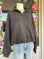 Acid Wash Zipper Pullover