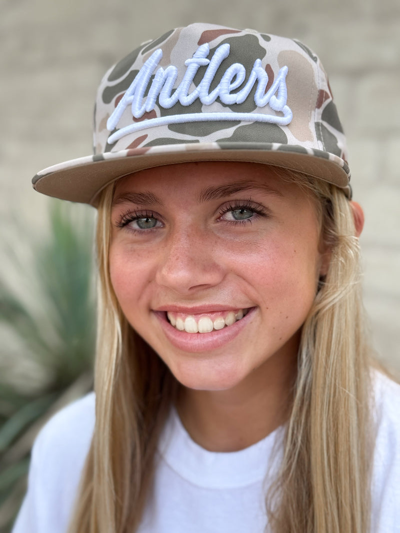 Camo Puff Antlers Hat