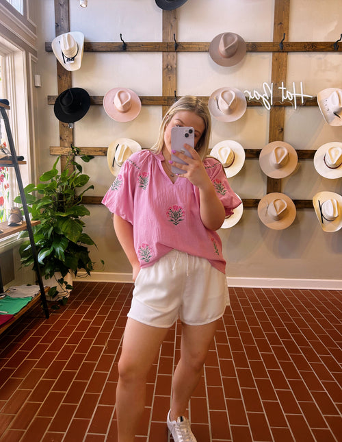 Rose embroidered Top