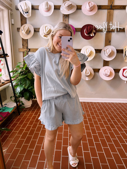 Denim Ruffle Set