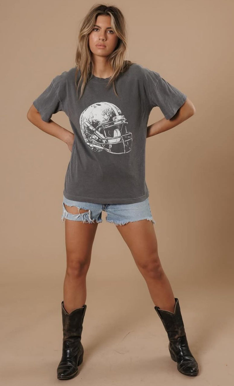 Rhinestone Football Helmet Tee