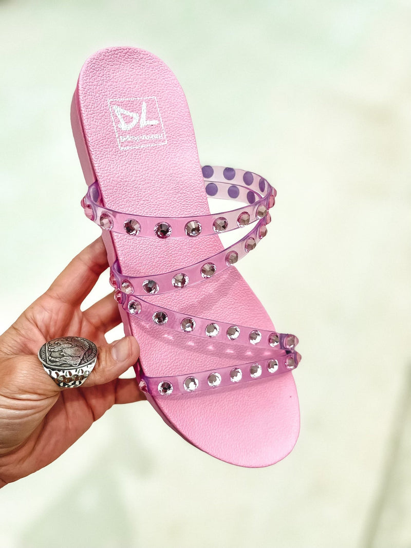 Coral Reef Pink Lucite Sandals