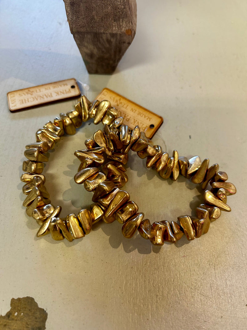 Curvy Fit Gold Nugget Bracelet