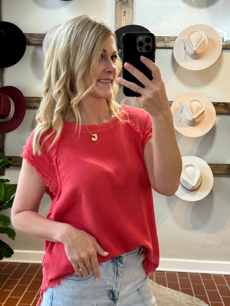 Coral Summer Top