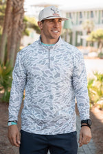 Performance Quarter Zip White Camo